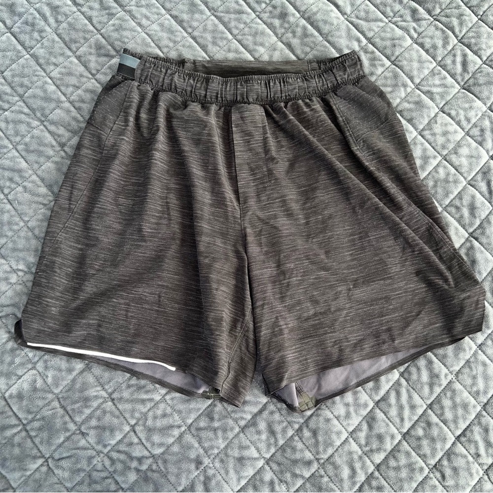 lululemon athletica Men's Heathered Charcoal Athletic Shorts